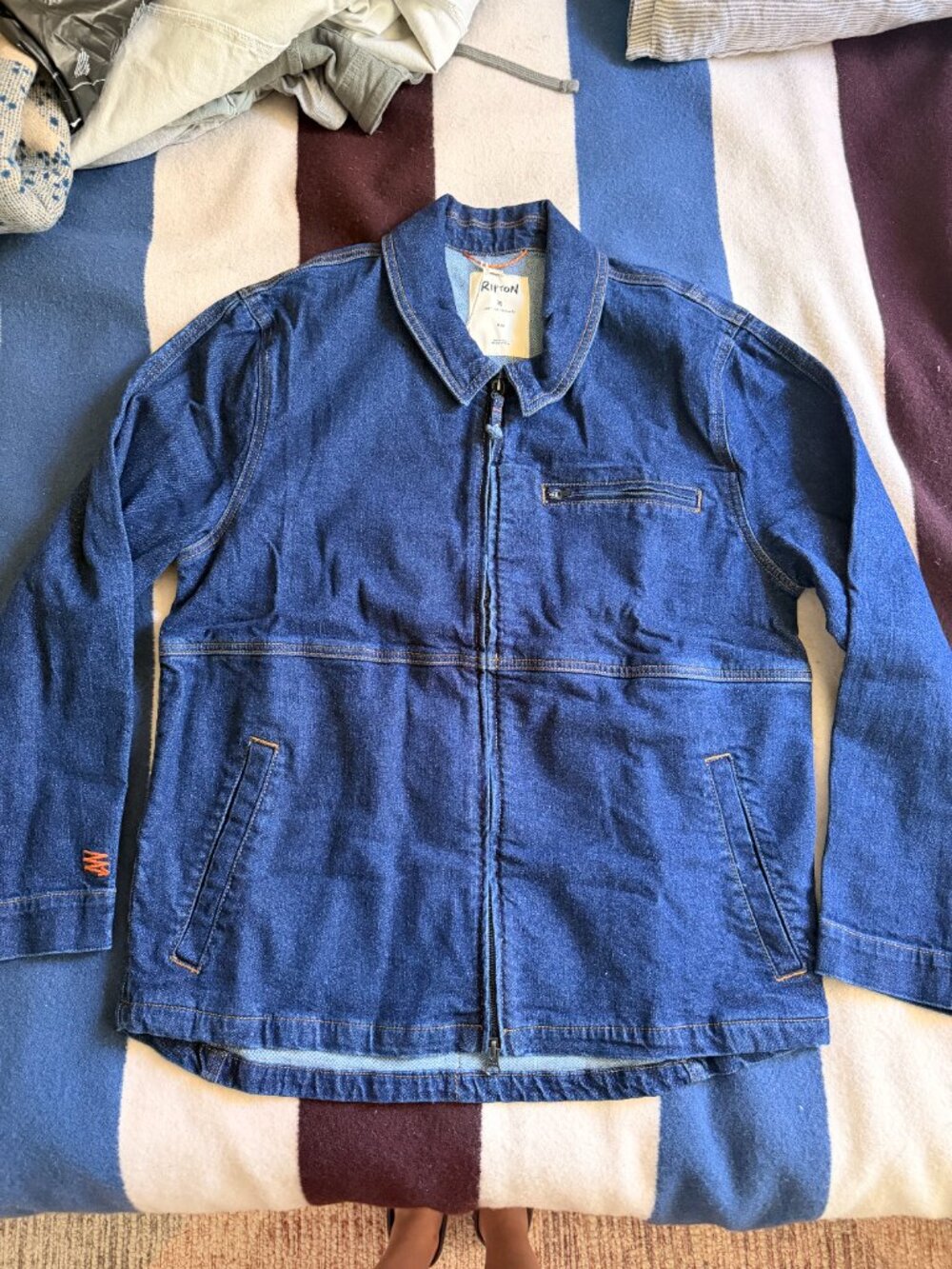 NWT Ripton Denim Utility Jacket Unisex Size M, Blue Collar - Picture 2 of 6